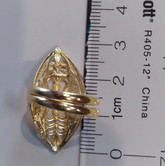 💎 #5  AMAZING DUBAI Gold Adjustable Size Shield Ring 😯 - Picture 8 of 9